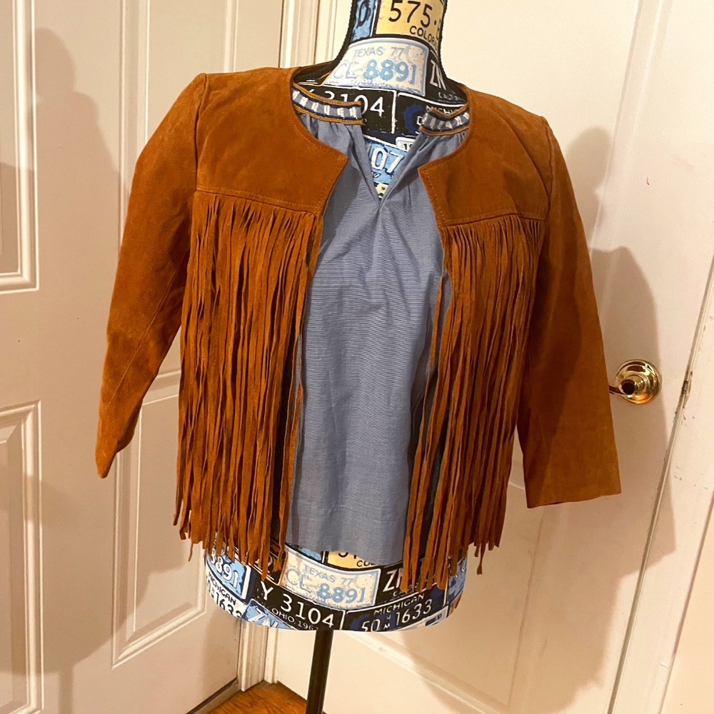 Suede jacket with blouse